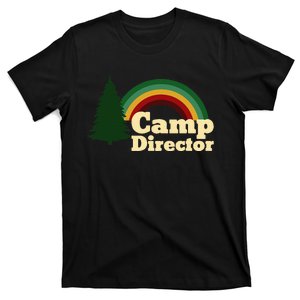 Summer Camp Director Counselor Camper Rainbow Pine Tree T-Shirt