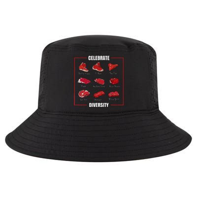 Steak Celebrate Diversity Types Of Steak Lovers Cool Comfort Performance Bucket Hat