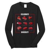 Steak Celebrate Diversity Types Of Steak Lovers Long Sleeve Shirt