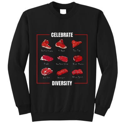 Steak Celebrate Diversity Types Of Steak Lovers Sweatshirt