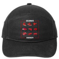 Steak Celebrate Diversity Types Of Steak Lovers 7-Panel Snapback Hat