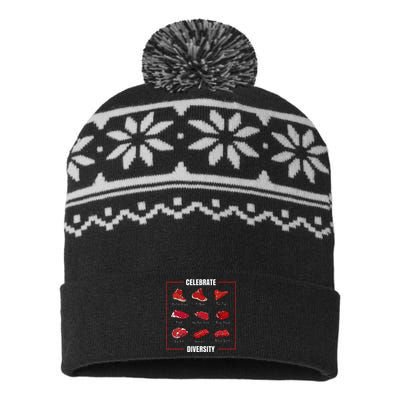 Steak Celebrate Diversity Types Of Steak Lovers USA-Made Snowflake Beanie