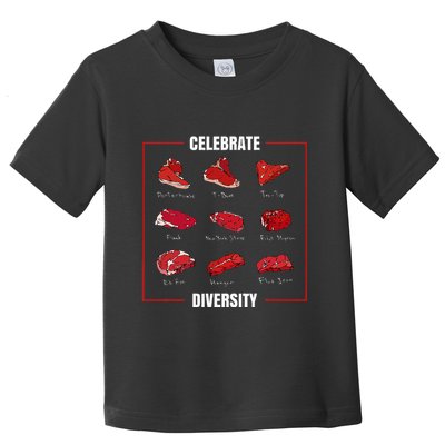 Steak Celebrate Diversity Types Of Steak Lovers Toddler T-Shirt