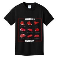 Steak Celebrate Diversity Types Of Steak Lovers Kids T-Shirt