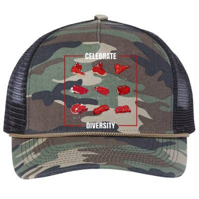 Steak Celebrate Diversity Types Of Steak Lovers Retro Rope Trucker Hat Cap