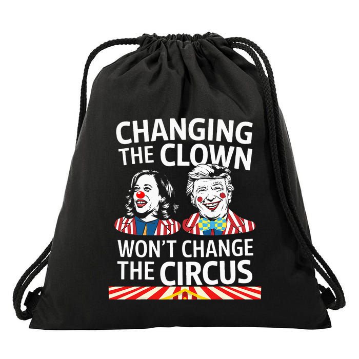 Same Circus Different Clown Political Kamala And Trump Drawstring Bag