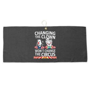 Same Circus Different Clown Political Kamala And Trump Large Microfiber Waffle Golf Towel