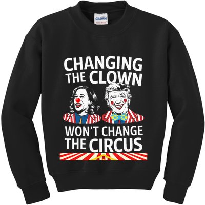 Same Circus Different Clown Political Kamala And Trump Kids Sweatshirt