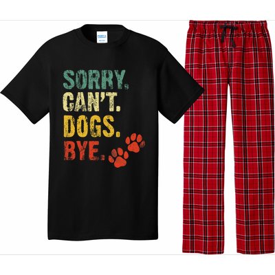 Sorry Cant Dogs Bye Vintage Retro Dogs Lover Pajama Set