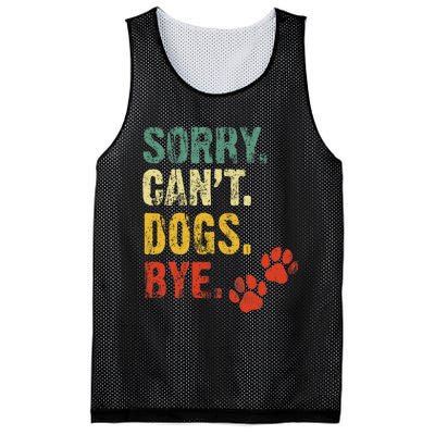 Sorry Cant Dogs Bye Vintage Retro Dogs Lover Mesh Reversible Basketball Jersey Tank