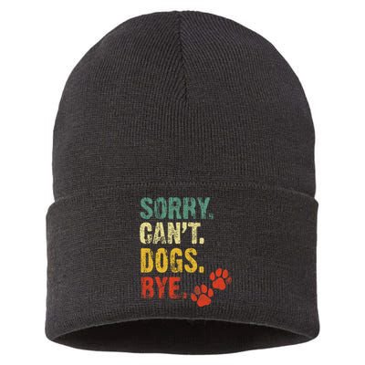 Sorry Cant Dogs Bye Vintage Retro Dogs Lover Sustainable Knit Beanie