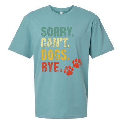 Sorry Cant Dogs Bye Vintage Retro Dogs Lover Sueded Cloud Jersey T-Shirt