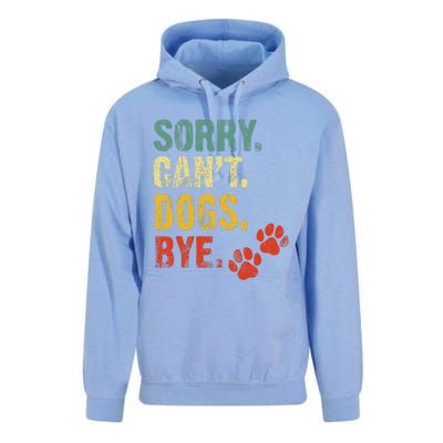 Sorry Cant Dogs Bye Vintage Retro Dogs Lover Unisex Surf Hoodie