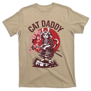 Samurai Cat Daddy Kitten Dad Funny Japanese Anime Father Day T-Shirt