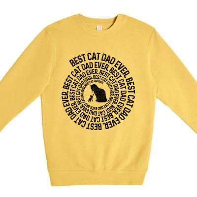 Spiral Cat Dad Best Cat Ever Spiral Vintage Fathers Day Premium Crewneck Sweatshirt