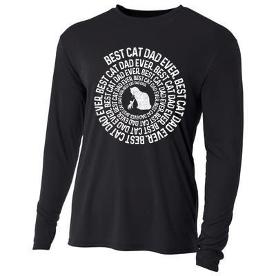 Spiral Cat Dad Best Cat Ever Spiral Vintage Fathers Day Cooling Performance Long Sleeve Crew