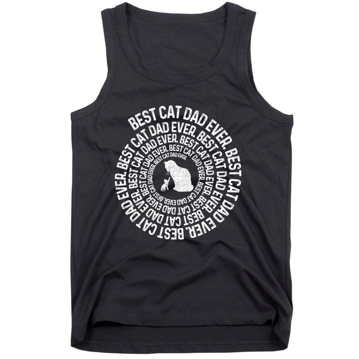 Spiral Cat Dad Best Cat Ever Spiral Vintage Fathers Day Tank Top