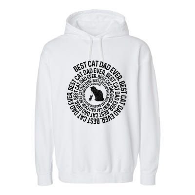 Spiral Cat Dad Best Cat Ever Spiral Vintage Fathers Day Garment-Dyed Fleece Hoodie