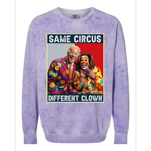 Same Circus Different Clown Funny Kamala Harris Clown (2) Colorblast Crewneck Sweatshirt