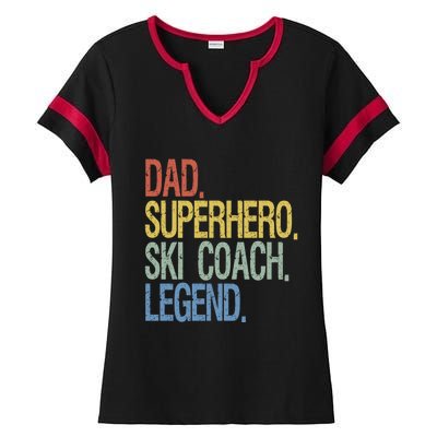 Ski Coach Dad Gift Ladies Halftime Notch Neck Tee