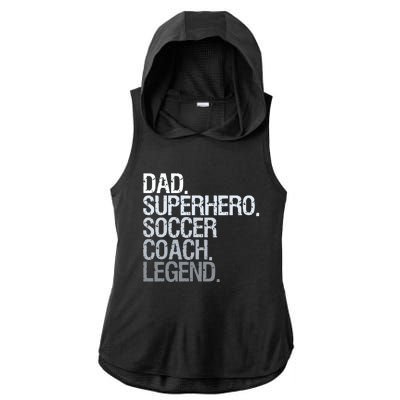 Soccer Coach Dad Ladies PosiCharge Tri-Blend Wicking Draft Hoodie Tank