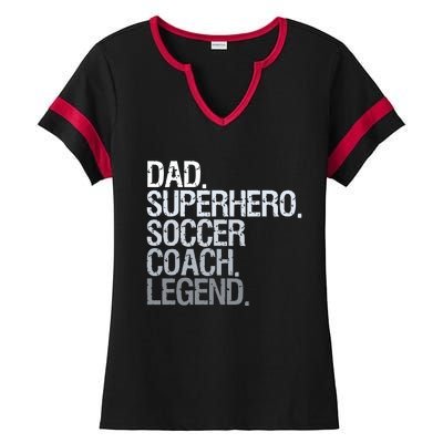 Soccer Coach Dad Ladies Halftime Notch Neck Tee