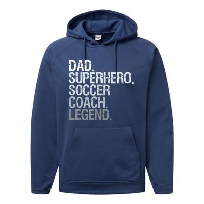 Soccer Coach Dad Performance Fleece Hoodie