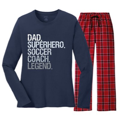 Soccer Coach Dad Women's Long Sleeve Flannel Pajama Set 