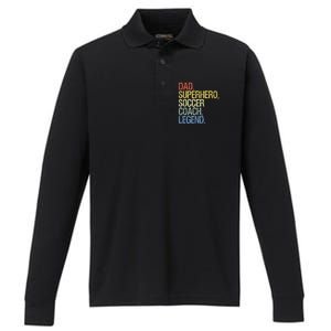 Soccer Coach Dad Performance Long Sleeve Polo