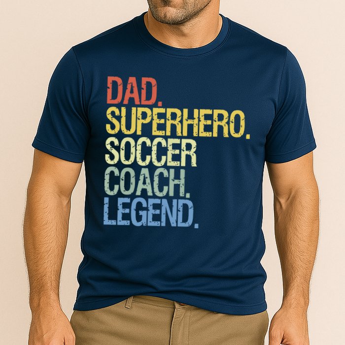 Soccer Coach Dad Cooling Performance Crew T-Shirt