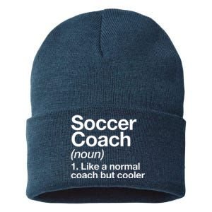 Soccer Coach Definition Sports School Instructor Trainer Sustainable Knit Beanie