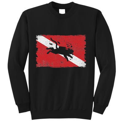 Scuba Cat Diving Flag Vintage Cats Diver Dive Funny Minimal Sweatshirt