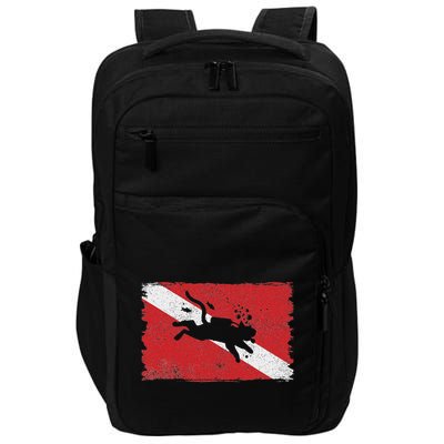 Scuba Cat Diving Flag Vintage Cats Diver Dive Funny Minimal Impact Tech Backpack