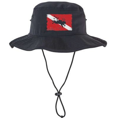 Scuba Cat Diving Flag Vintage Cats Diver Dive Funny Minimal Bucket Hat