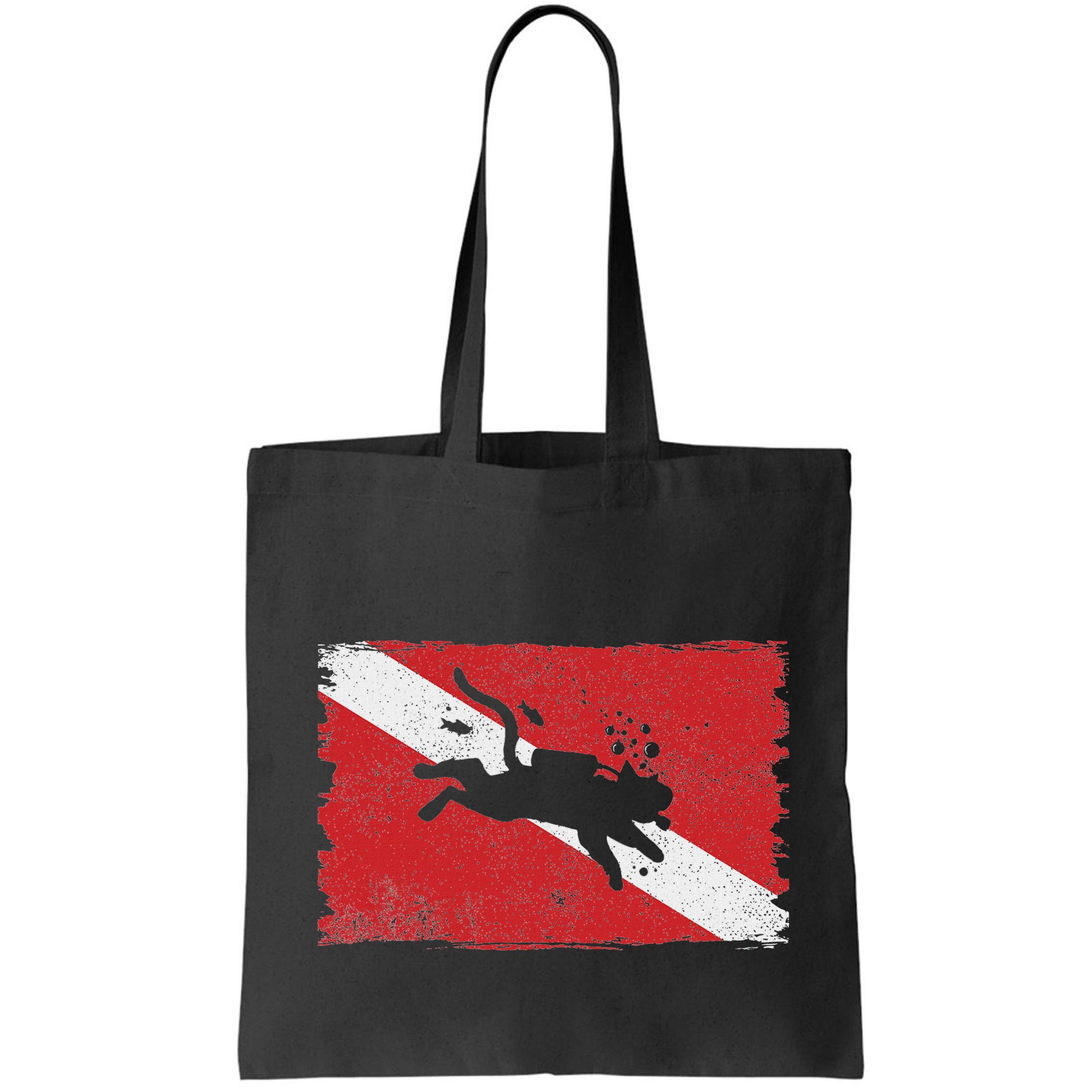 Scuba Cat Diving Flag Vintage Cats Diver Dive Funny Minimal Bag