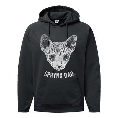 Sphynx Cat Dad Performance Fleece Hoodie