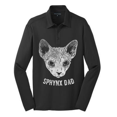 Sphynx Cat Dad Silk Touch Performance Long Sleeve Polo