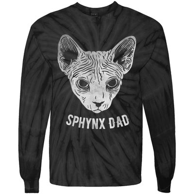 Sphynx Cat Dad Tie-Dye Long Sleeve Shirt