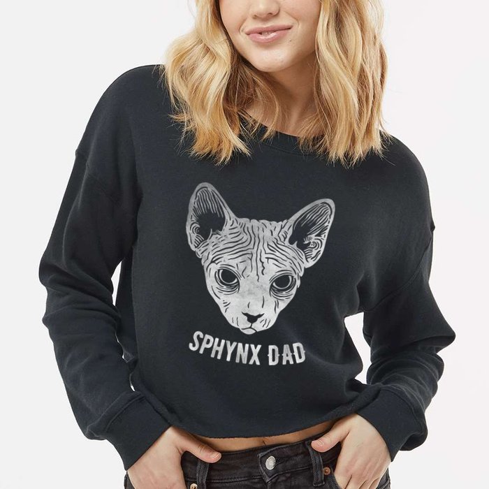 Sphynx Cat Dad Cropped Pullover Crew