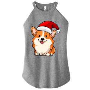 Santa Corgi Dog Dad Mom Boy Girl Christmas Women's Perfect Tri Rocker Tank