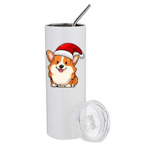 Santa Corgi Dog Dad Mom Boy Girl Christmas Stainless Steel Tumbler