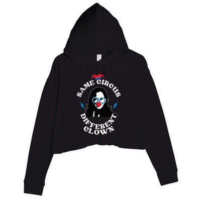 Same Circus Different Clown Kamala Clown Crop Fleece Hoodie
