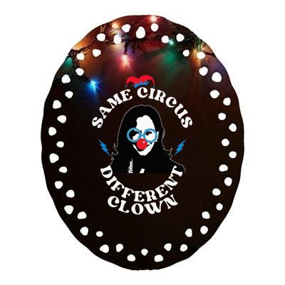 Same Circus Different Clown Kamala Clown Ceramic Oval Ornament