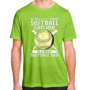 Softball Catcher Dad Pitcher Fastpitch Coach Fathers Day Adult ChromaSoft Performance T-Shirt