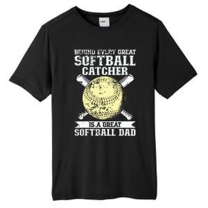 Softball Catcher Dad Pitcher Fastpitch Coach Fathers Day Tall Fusion ChromaSoft Performance T-Shirt