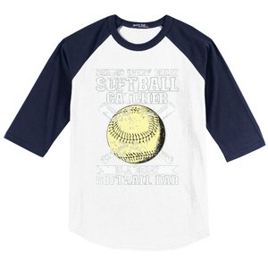 Softball Catcher Dad Pitcher Fastpitch Coach Fathers Day Baseball Sleeve Shirt