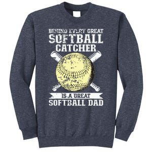 Softball Catcher Dad Pitcher Fastpitch Coach Fathers Day Sweatshirt