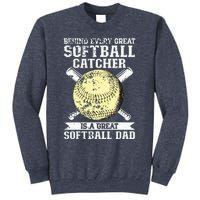 Softball Catcher Dad Pitcher Fastpitch Coach Fathers Day Sweatshirt