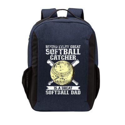 Softball Catcher Dad Pitcher Fastpitch Coach Fathers Day Vector Backpack