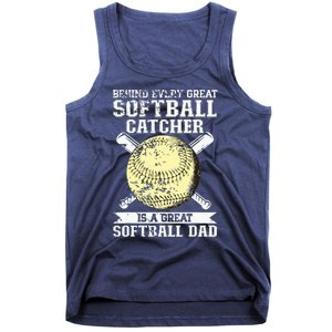 Softball Catcher Dad Pitcher Fastpitch Coach Fathers Day Tank Top